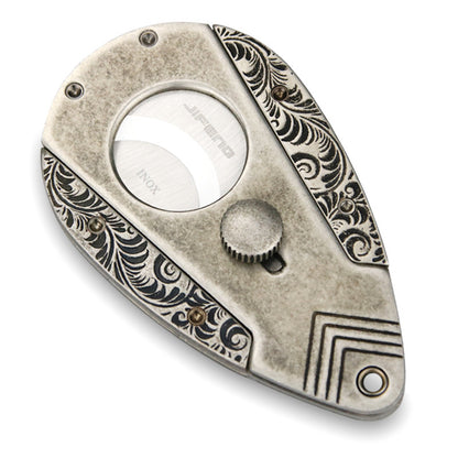 Stainless Steel Blade Solid Brass Engraved Double-edged Cigar Cutter