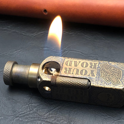 Pipe Kerosene Lighter Handmade Brass Hand Carved